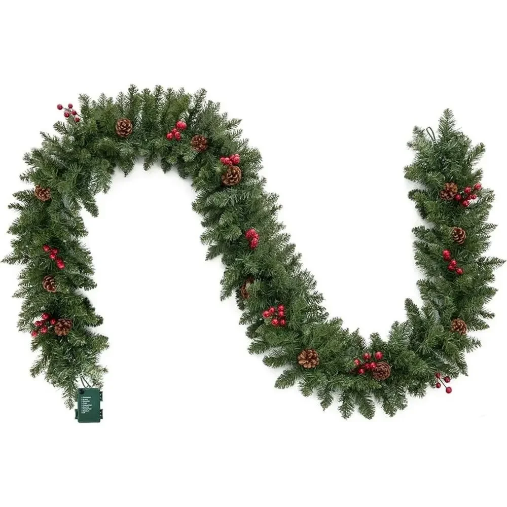9' New Joiedomi 9Ft Artificial Christmas Garland Prelit with LED Lights,